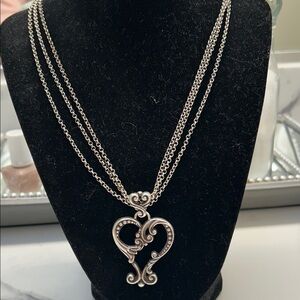 Brighton Silver Swirl Heart Necklace